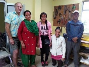 Rita in Nepal during her club foot surgery